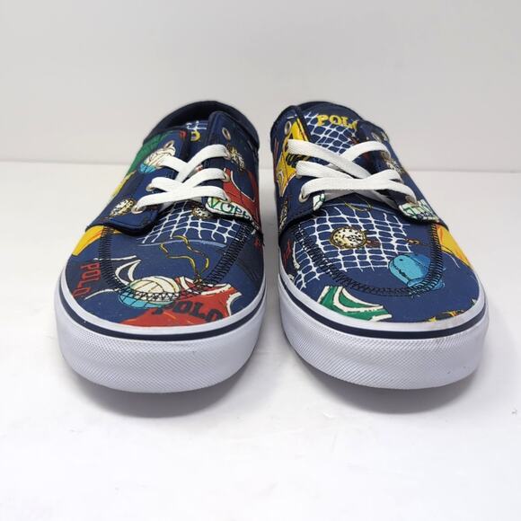 POLO RALPH LAUREN Faxon X Pony Sneaker Shoes Mens 14 Volleyball Print NEW NWOB - Picture 3 of 10